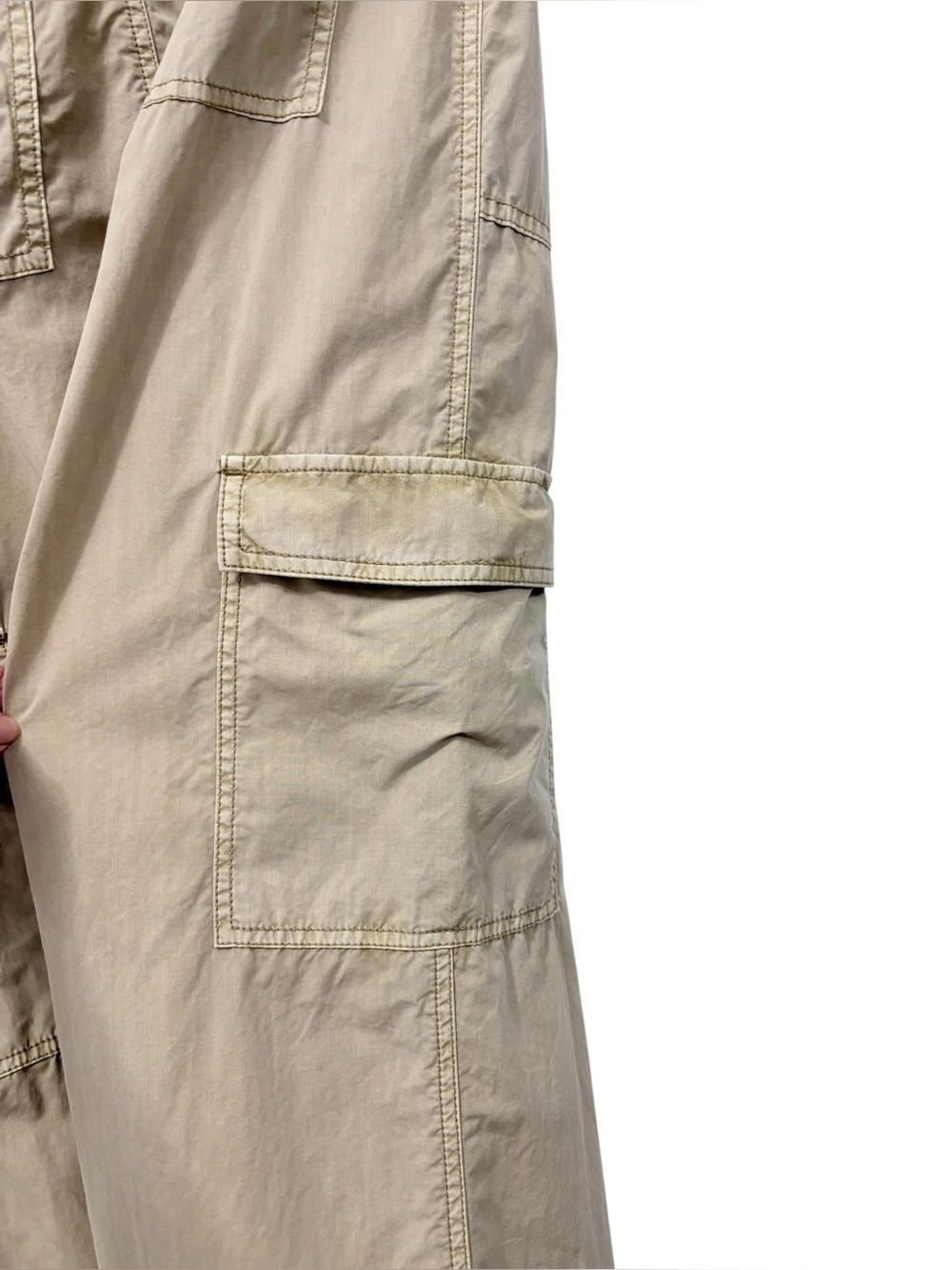 Calvin Klein Relaxed Fit Utility Canvas Cargo Pants Sz 4 100% Cotton in Tan - Picture 4 of 11